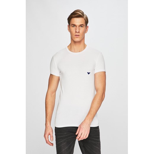 T-shirt męski Emporio Armani z dzianiny z krótkim rękawem casual bez wzorów 