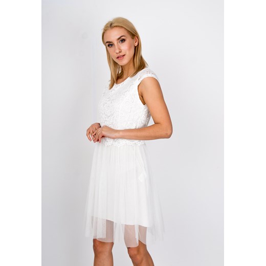 Sukienka Zoio mini biała z krótkim rękawem 