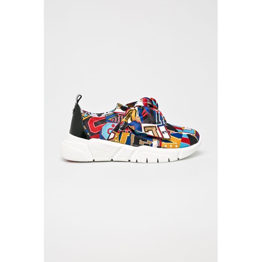 Sneakersy damskie Love Moschino w abstrakcyjnym wzorze na platformie casualowe sznurowane 