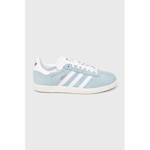 Trampki damskie Adidas Originals gazelle sznurowane niebieskie gładkie skórzane 