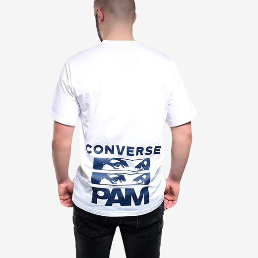 T-shirt męski biały Converse na lato z krótkimi rękawami 