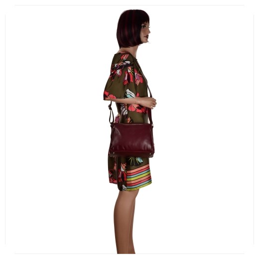 Modna skórzana torebka bordowa vezze w rozmiarze l  Vezze  melon.pl