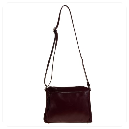 Modna skórzana torebka bordowa vezze w rozmiarze l Vezze   melon.pl