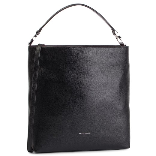 Czarna shopper bag Coccinelle duża matowa elegancka 
