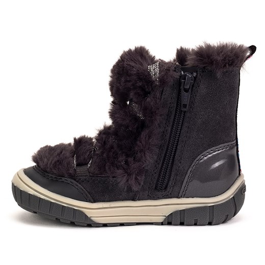 Buty zimowe dziecięce czarne Geox z zamszu śniegowce 