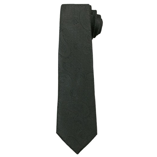 Czarny Klasyczny Elegancki Krawat -ALTIES- 6 cm, Wzór Paisley, Męski KRALTS0265  Alties  JegoSzafa.pl