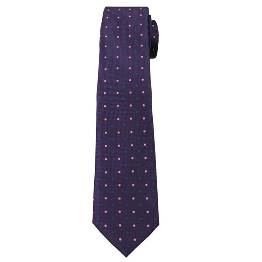 Fioletowy Elegancki Krawat Męski -ALTIES- 6 cm, w Niebiesko-Różowe Kropki KRALTS0256 ze sklepu JegoSzafa.pl w kategorii Krawaty - zdjęcie 63017956