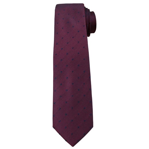 Fioletowy Elegancki Krawat w Granatowe Kropki -ALTIES- 6 cm, Groszki, Męski KRALTS0245 ze sklepu JegoSzafa.pl w kategorii Krawaty - zdjęcie 63017958