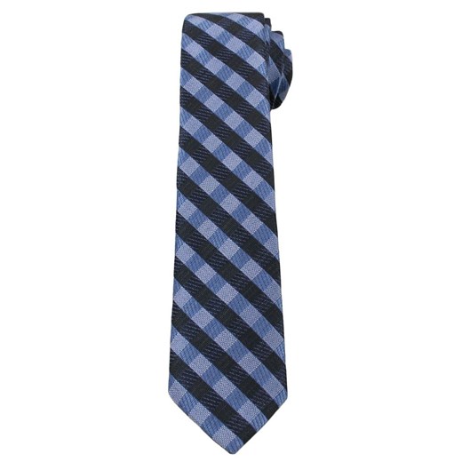 Granatowo-Niebieski Elegancki Krawat Męski -ALTIES- 6 cm, w Kratkę KRALTS0247 ze sklepu JegoSzafa.pl w kategorii Krawaty - zdjęcie 63017966