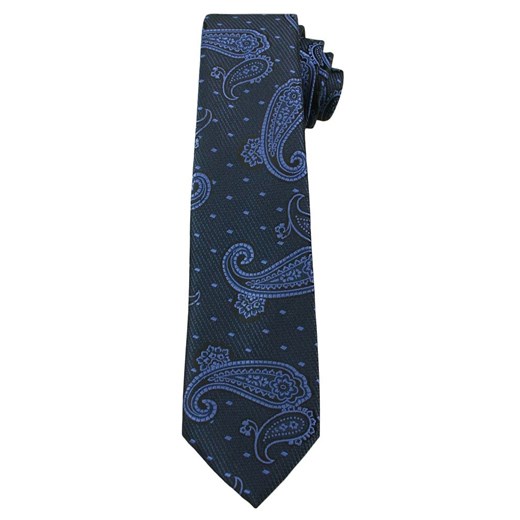 Granatowy Elegancki Krawat w Łezki -ALTIES- 6 cm, Męski, Paisley KRALTS0252 ze sklepu JegoSzafa.pl w kategorii Krawaty - zdjęcie 63017986