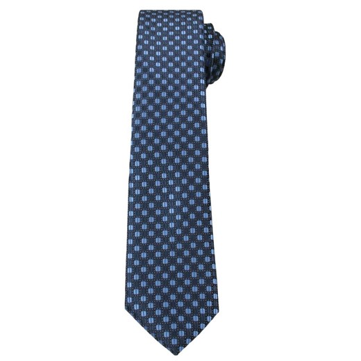 Granatowy Elegancki Krawat w Niebieskie Grochy -ALTIES- 6 cm,  Męski KRALTS0264 ze sklepu JegoSzafa.pl w kategorii Krawaty - zdjęcie 63017988