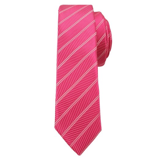 Różowy Stylowy Krawat (Śledź) Męski -ALTIES- 5 cm, Wąski, w Paski KRALTStani0228 ze sklepu JegoSzafa.pl w kategorii Krawaty - zdjęcie 63018008