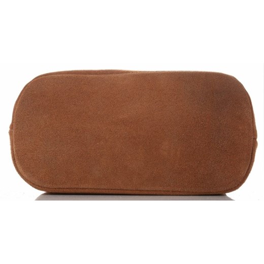 Shopper bag Genuine Leather skórzana na ramię bez dodatków zamszowa duża 