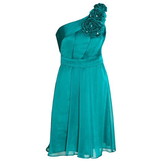 Sukienka Fokus zielona na urodziny bez rękawów mini 