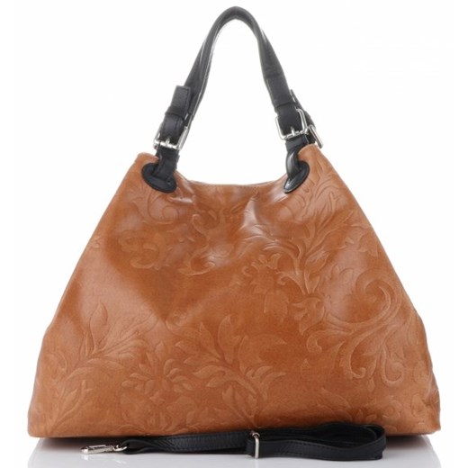 Shopper bag Genuine Leather brązowa skórzana 