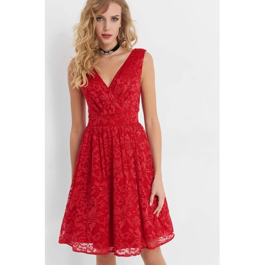 Czerwona sukienka ORSAY rozkloszowana koronkowa 