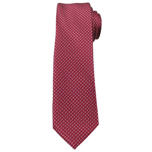 Bordowy Elegancki Krawat -Angelo di Monti- 6 cm, Męski, Drobny Wzór  Geometryczny KRADM1499 ze sklepu JegoSzafa.pl w kategorii Krawaty - zdjęcie 63117709