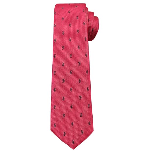 Malinowy Elegancki Krawat -Angelo di Monti- 6 cm, Męski,Czerwony, Wzór Paisley KRADM1489 ze sklepu JegoSzafa.pl w kategorii Krawaty - zdjęcie 63117765