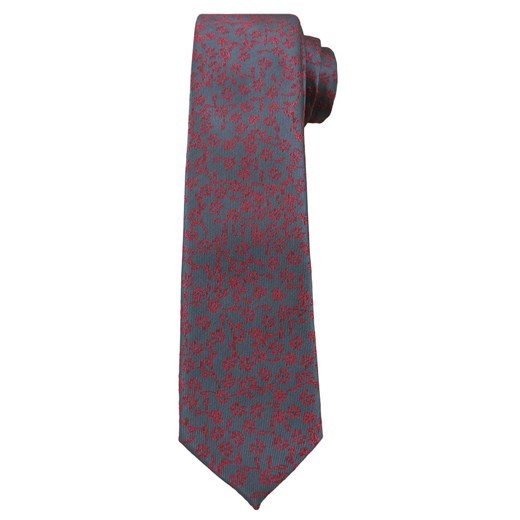 Popielaty Elegancki Krawat -Angelo di Monti- 6 cm, Męski, Czerwony Wzór Florystyczny KRADM1519 ze sklepu JegoSzafa.pl w kategorii Krawaty - zdjęcie 63117769