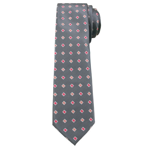 Szary Elegancki Krawat -Angelo di Monti- 6 cm, Męski, w Kolorowe Figury Geometryczne KRADM1501 ze sklepu JegoSzafa.pl w kategorii Krawaty - zdjęcie 63117775
