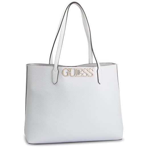 Shopper bag biała Guess bez dodatków casual 