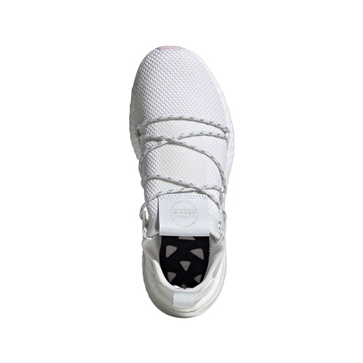 Buty sportowe damskie Adidas Originals do biegania w stylu młodzieżowym wiązane białe na koturnie 