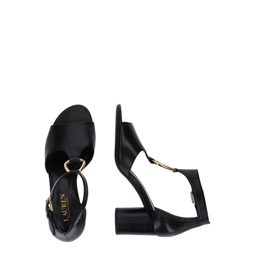 Sandały damskie Polo Ralph Lauren z klamrą skórzane na platformie bez wzorów1 eleganckie 