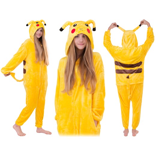 Piżama kigurumi jednoczęściowe przebranie kostium z kapturem – pikachu pokemon