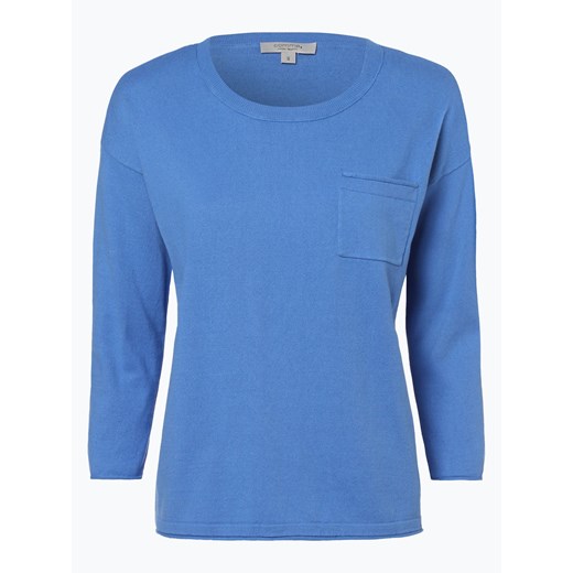 Sweter damski niebieski Comma, z bawełny z okrągłym dekoltem 