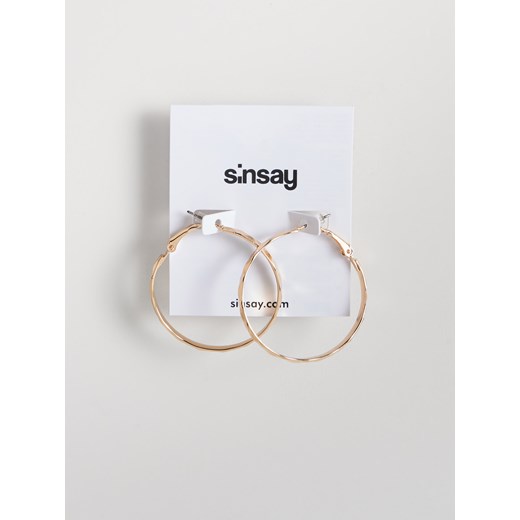 Sinsay - Kolczyki koła - Beżowy  Sinsay One Size 