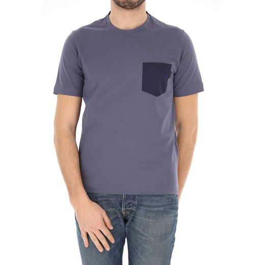 T-shirt męski Prada niebieski z krótkim rękawem 