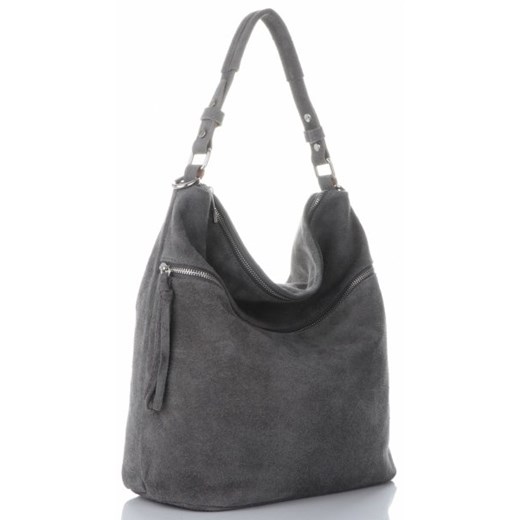 Shopper bag Genuine Leather zamszowa w stylu młodzieżowym 