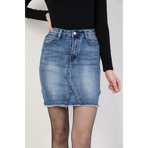 Spódnica Olika wiosenna jeansowa mini w miejskim stylu 