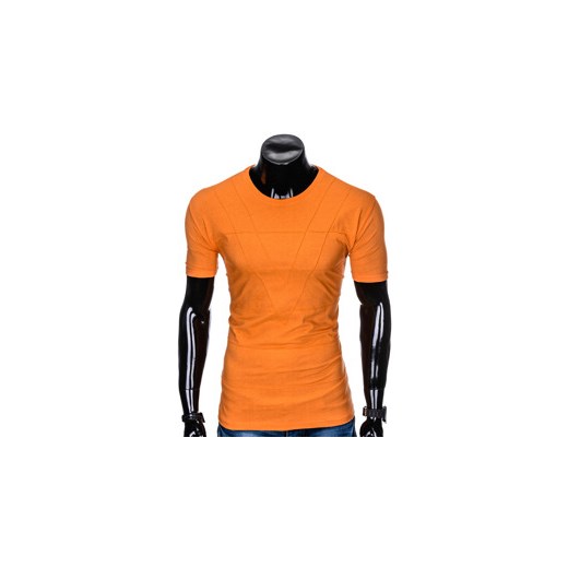 T-shirt męski bez nadruku S962 - pomarańczowy