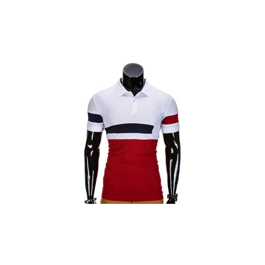 Koszulka męska polo bez nadruku S846 - czerwona
