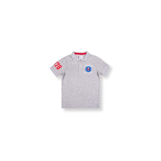 Koszulka dziecięca polo z nadrukiem KS028 - szara