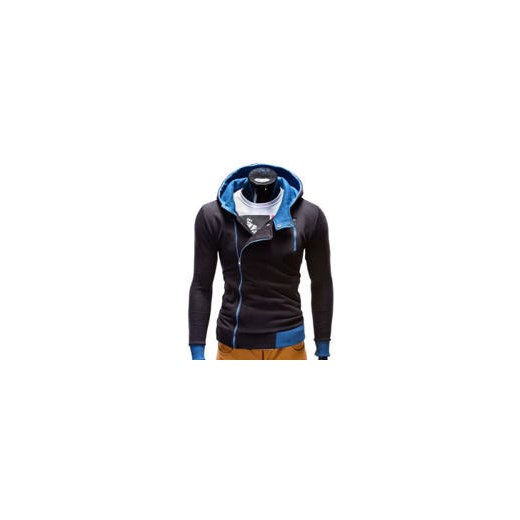 Bluza męska rozpinana z kapturem - czarna B297 ze sklepu ombre w kategorii Bluzy męskie - zdjęcie 63200907
