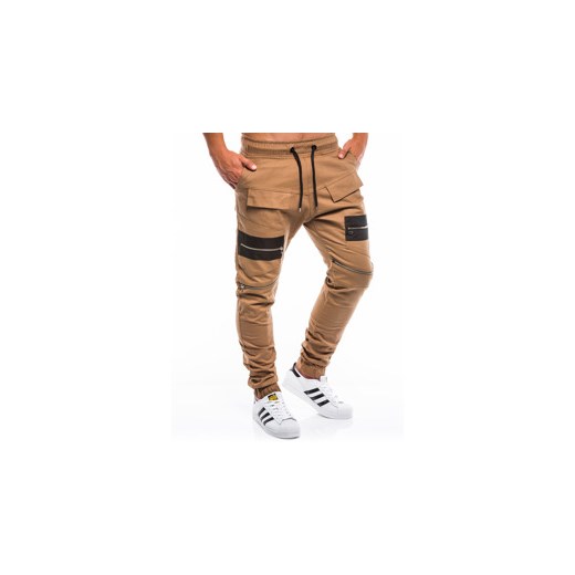 Spodnie męskie joggery P708 - rude
