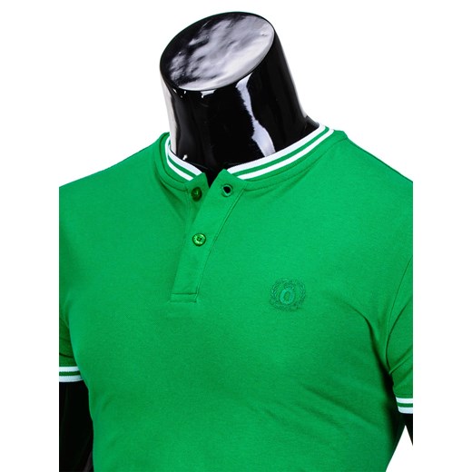 Koszulka męska polo bez nadruku S843 - zielona