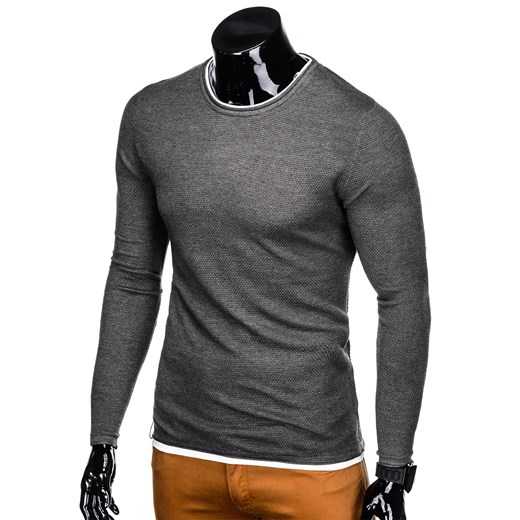 Sweter męski Ombre Clothing casual szary bez wzorów 