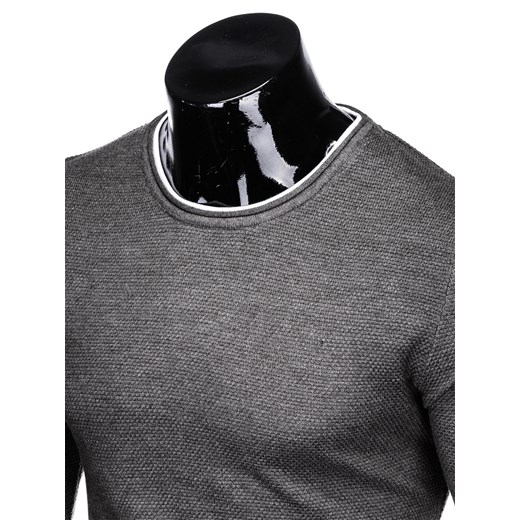 Sweter męski szary Ombre Clothing bez wzorów na zimę 