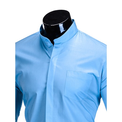 Koszula męska elegancka z długim rękawem BASIC - błękitna K307