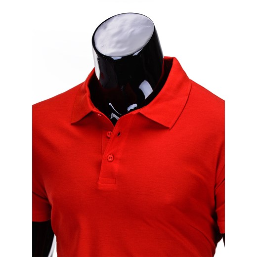 Koszulka męska polo bez nadruku S715 - czerwona