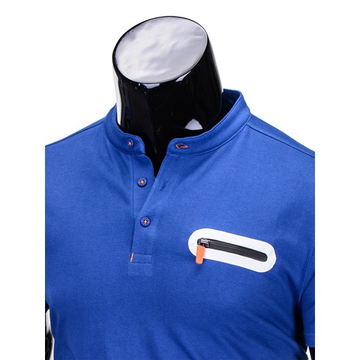 T-shirt męski bez nadruku S665 - niebieski