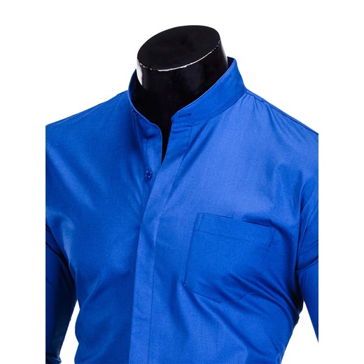 Koszula męska elegancka z długim rękawem BASIC - niebieska K307