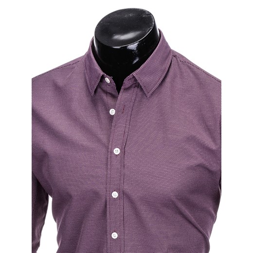 Koszula męska elegancka z długim rękawem K410 - fioletowa