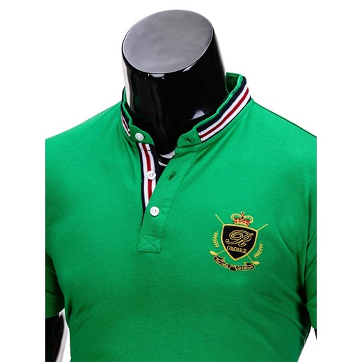 Koszulka męska polo z nadrukiem S849 - zielony