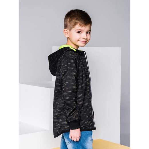 Bluza dziecięca z kapturem rozpinana KB012 - czarna