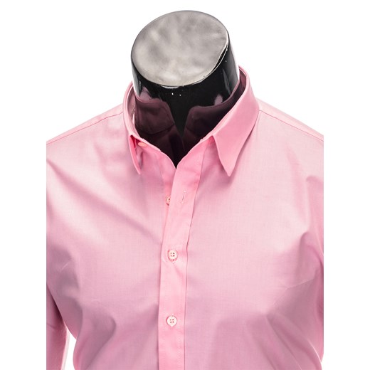 Koszula męska elegancka z długim rękawem K219 - różowa
