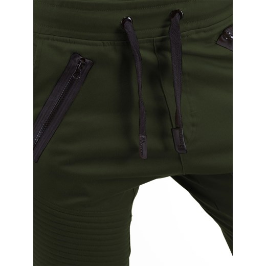 Spodnie męskie joggery P389 - zielone
